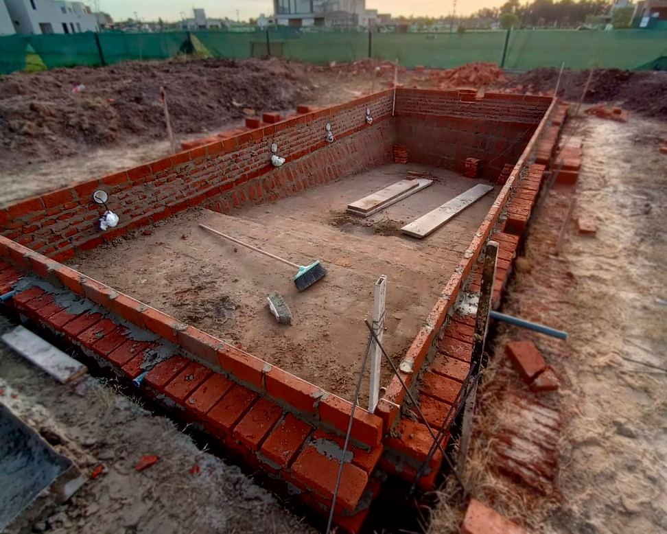 Construcción de pileta de material
