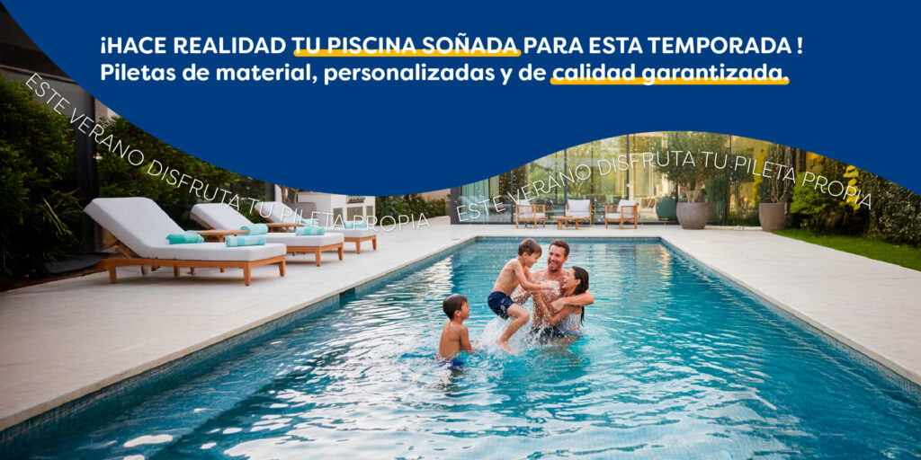 Familia disfrutando de una piscina construida por RA Construcciones, empresa especializada en piletas de material en Rosario y alrededores.